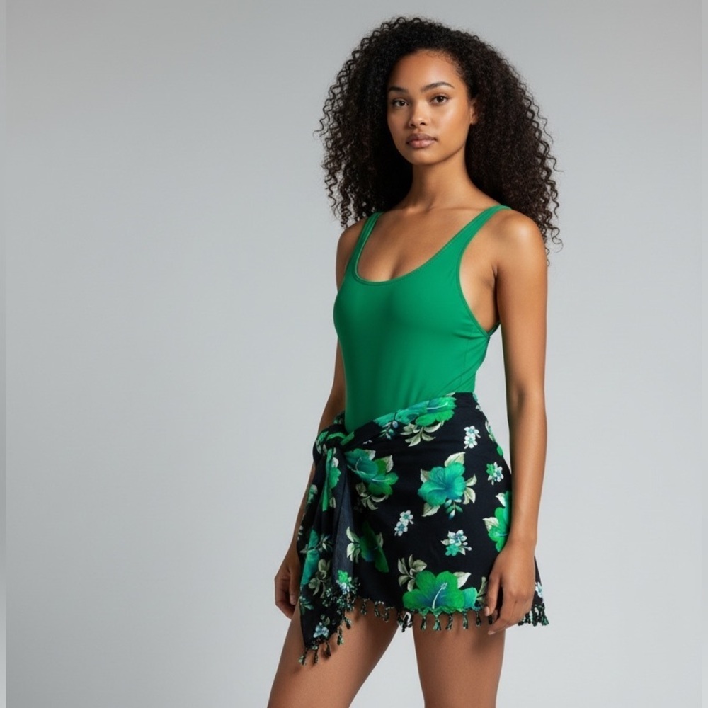 Tropical Floral Beach Wrap
